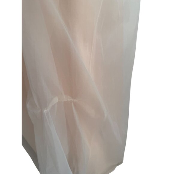 VANITY FAIR Vintage Peach Pink Lace Double Layer Nylon Nightgown Size 36 / US 6 - Picture 10 of 16